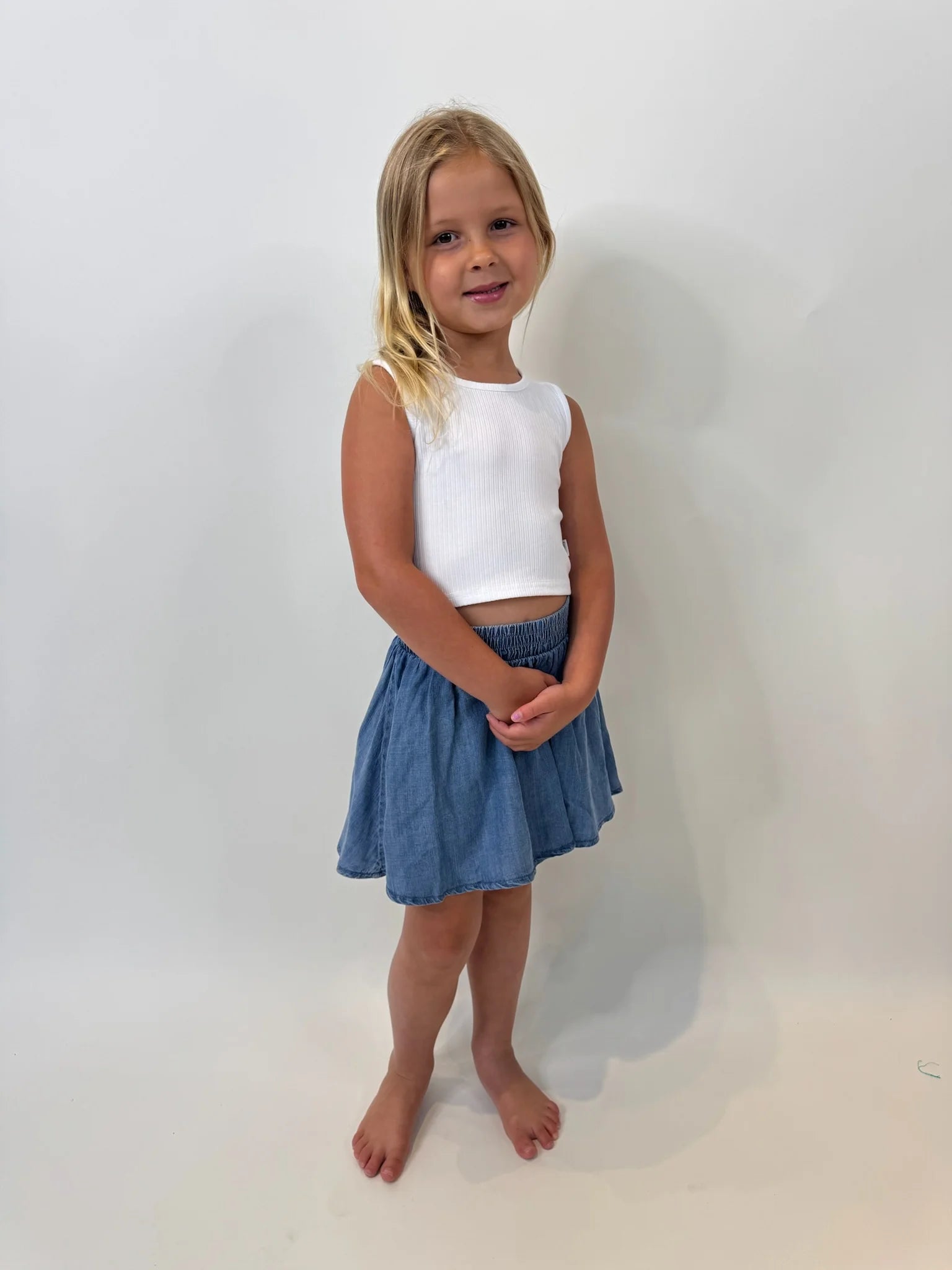 Little | Trendy | Cotton | Tank | White | Vagabond | Apparel | Boutique