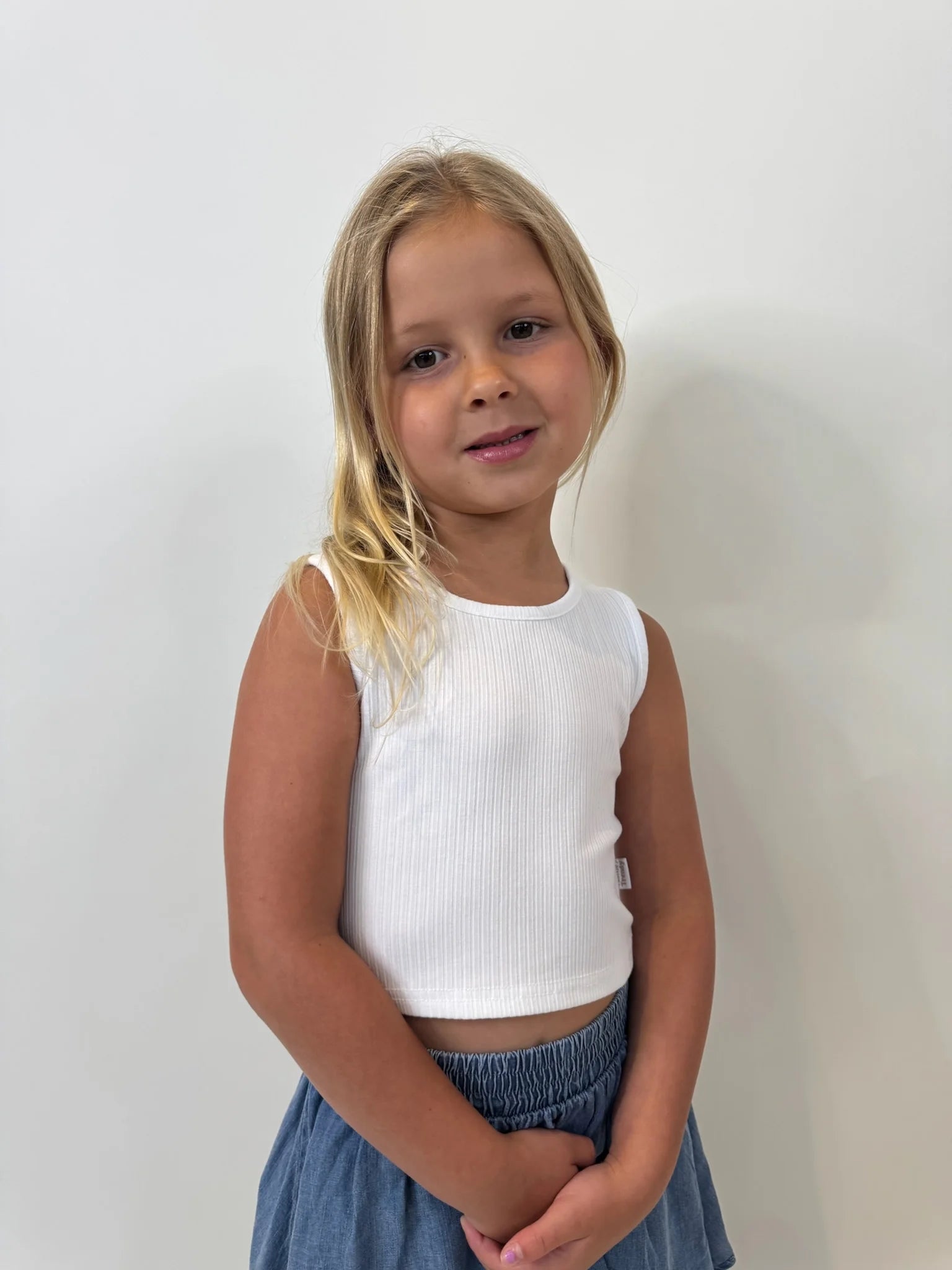 Little | Trendy | Cotton | Tank | White | Vagabond | Apparel | Boutique