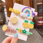 Little Trendy | Fruit Flower Hair Clip Set  | Yellow | Vagabond | Apparel | Boutique