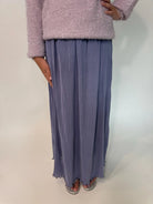 Little Olin | Long Pleated Skirt | Model Front | Vagabond | Apparel | Boutique