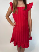 Little Olin | Ruffle Dress Red | Front | Vagabond | Apparel | Boutique