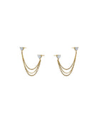 Logan Tay |  Heart Chain Dangle Earrings | Vagabond | Apparel | Boutique