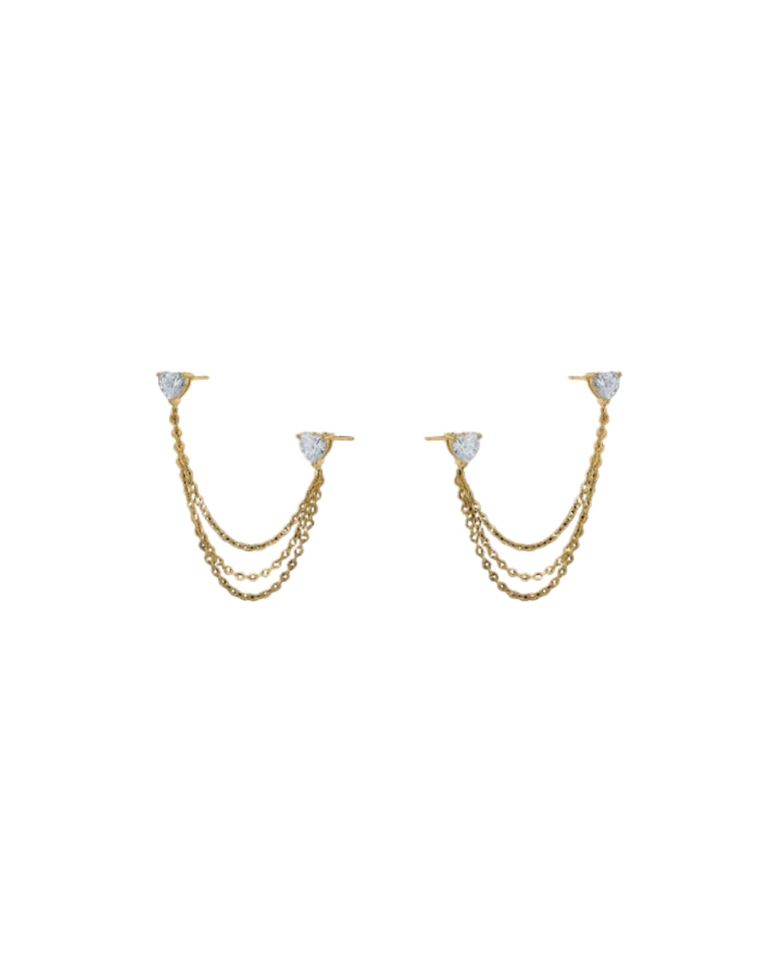 Logan Tay |  Heart Chain Dangle Earrings | Vagabond | Apparel | Boutique