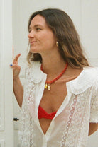 Logan Tay | Red Beaded Fish Necklace | Model | Vagabond | Apparel | Boutique