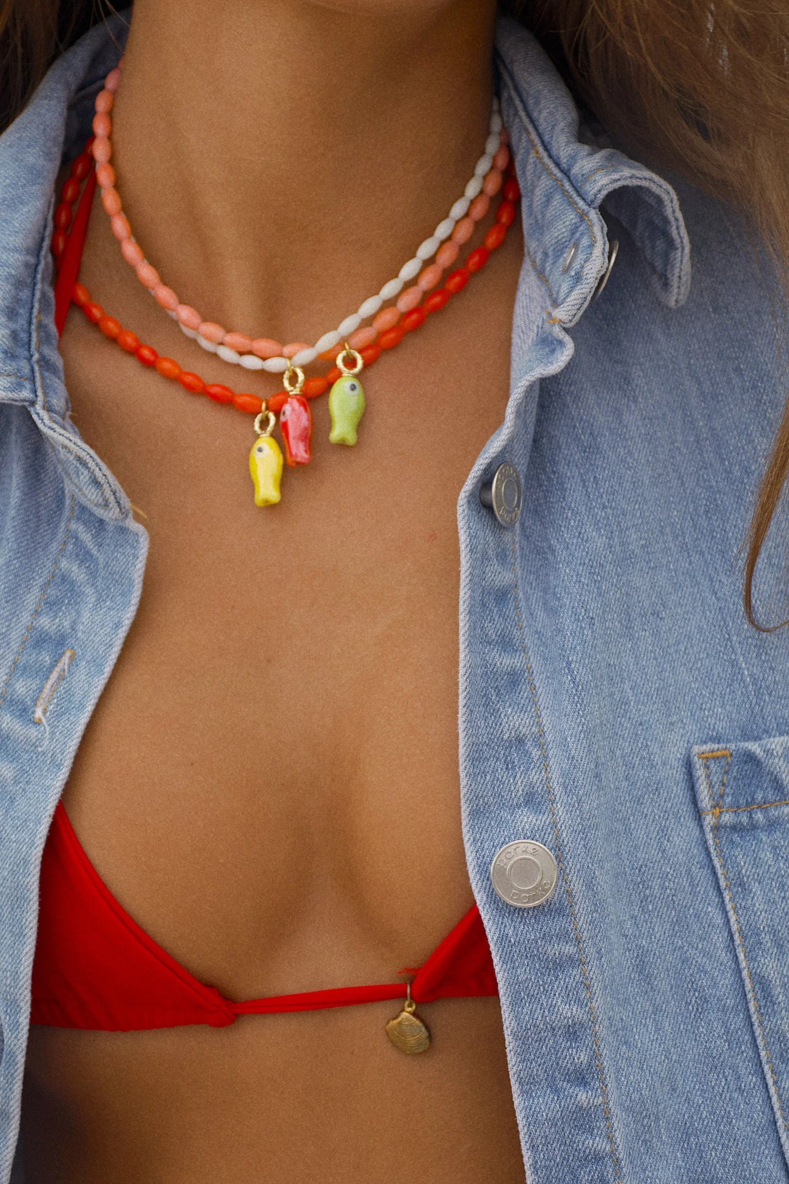 Logan Tay | White Beaded Fish Necklace | Vagabond | Apparel | Boutique