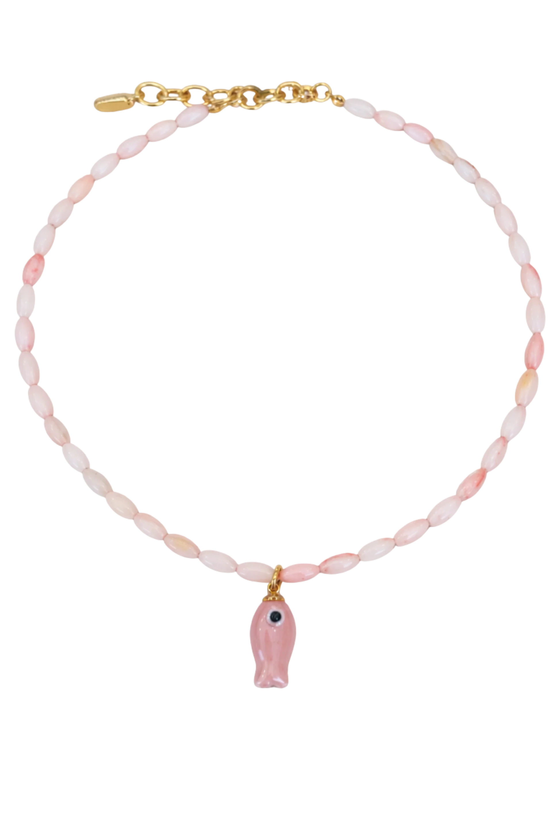 Logan Tay |  Beaded Fish Necklace | Light Pink | Vagabond | Apparel | Boutique