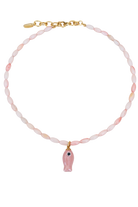Logan Tay |  Beaded Fish Necklace | Light Pink | Vagabond | Apparel | Boutique