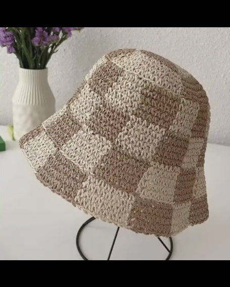 LoveLine | Checkered Bucket Hat | Light Brown | Vagabond | Apparel | Boutique