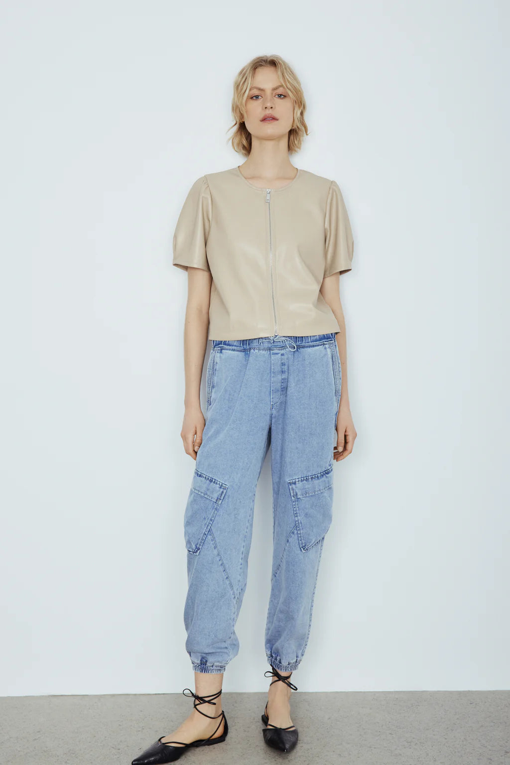 Melissa Nepton Madelia Cargo Pant Denim Greige