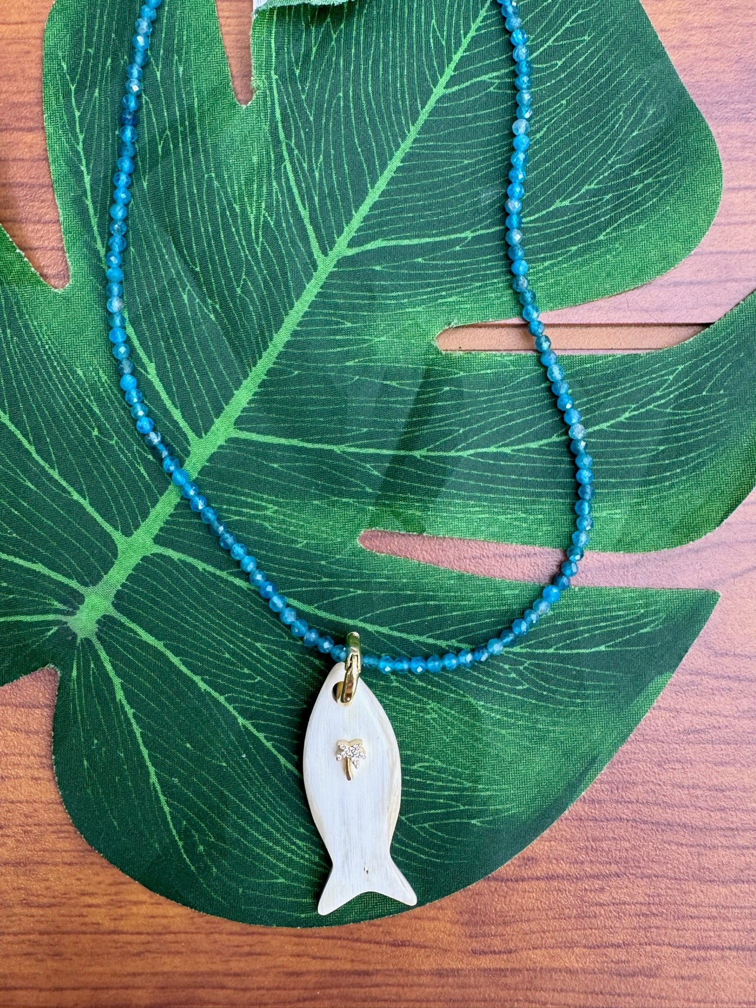 MLO Jewelry | Apatite Necklace W/Palm Tree | Vagabond | Apparel | Boutique