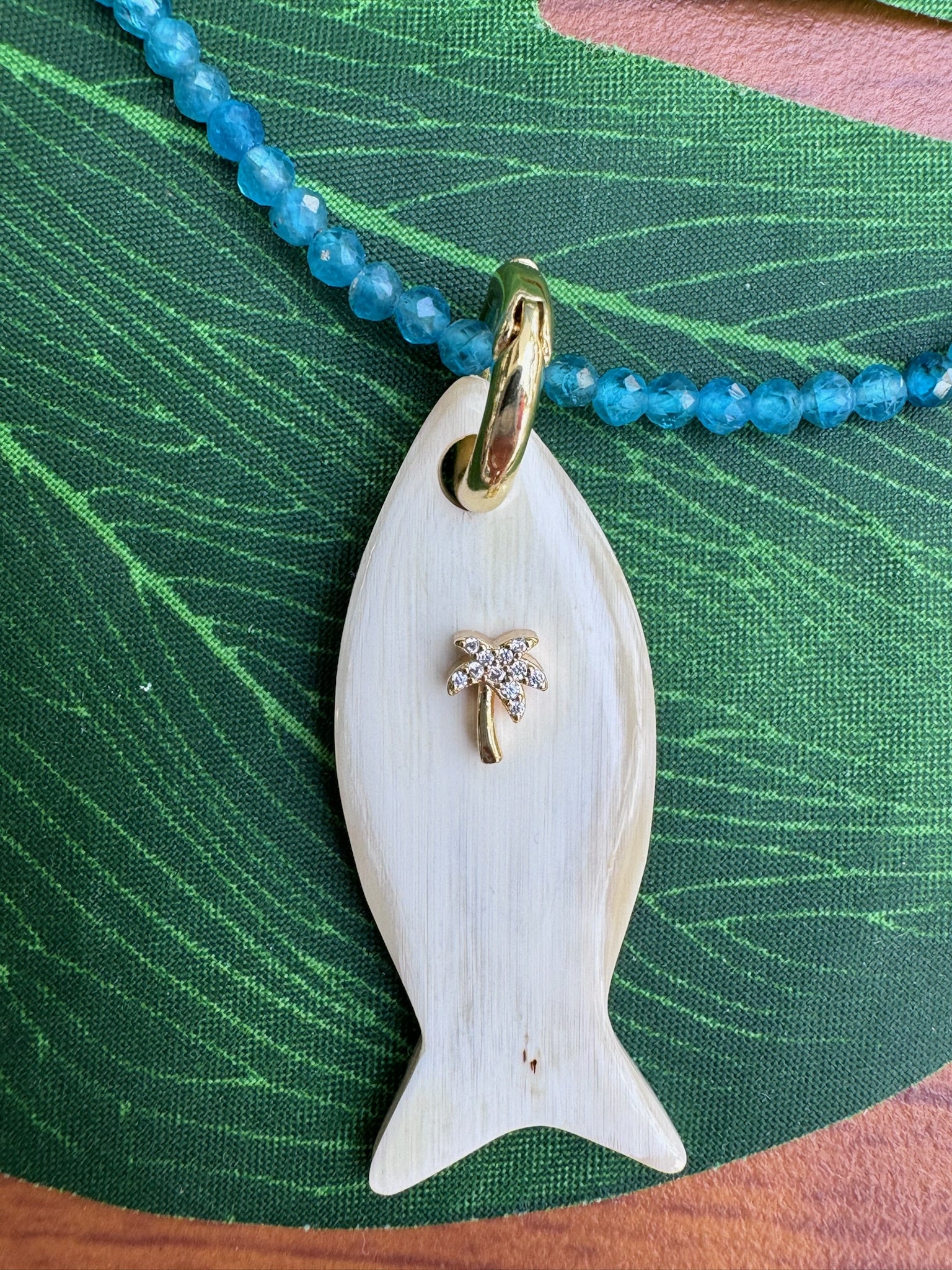 MLO Jewelry | Apatite Necklace W/Palm Tree | Vagabond | Apparel | Boutique