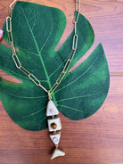 MLO Jewelry | Paperclip Necklace W/ 3D Fish Tigereye | Vagabond | Apparel | Boutique