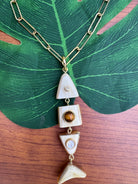 MLO Jewelry | Paperclip Necklace W/ 3D Fish Tigereye | Vagabond | Apparel | Boutique