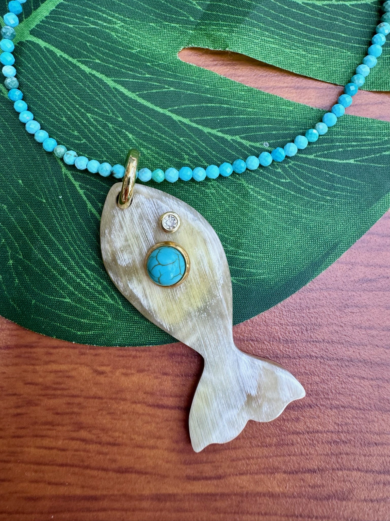 MLO Jewelry |  Turquoise Necklace W/Turquoise Fish | Vagabond | Apparel | Boutique