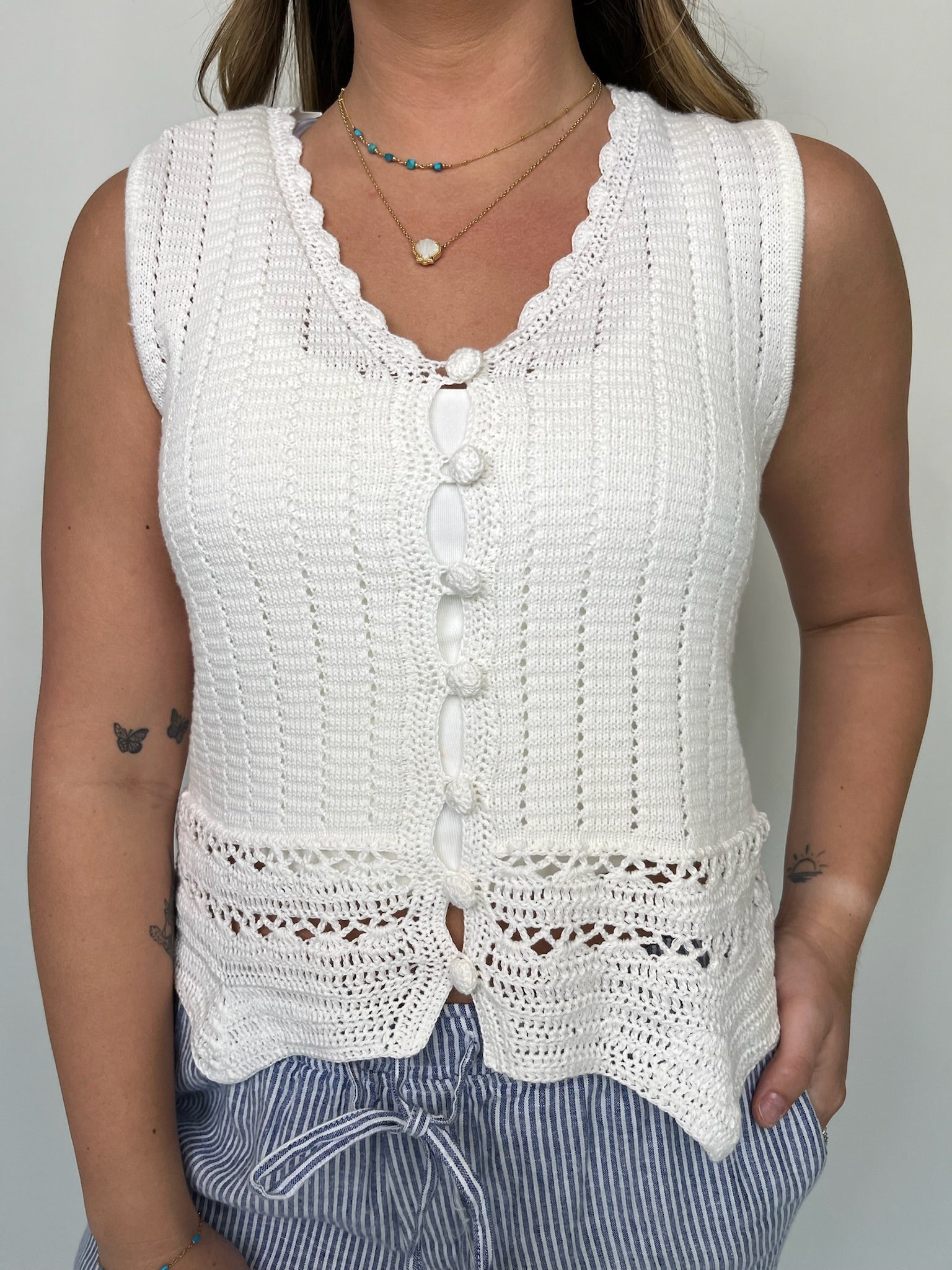 Melissa | Nepton | Briany | Vest | Off | White | Vagabond | Apparel | Boutique