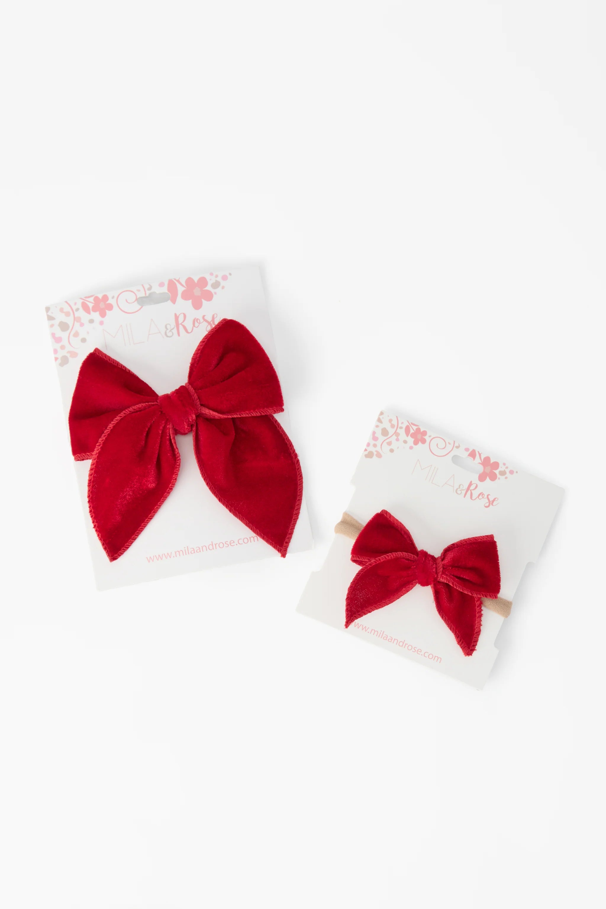 Mila & Rose | Classic Hair Bow Headband | Red Velvet | Vagabond | Apparel | Boutique