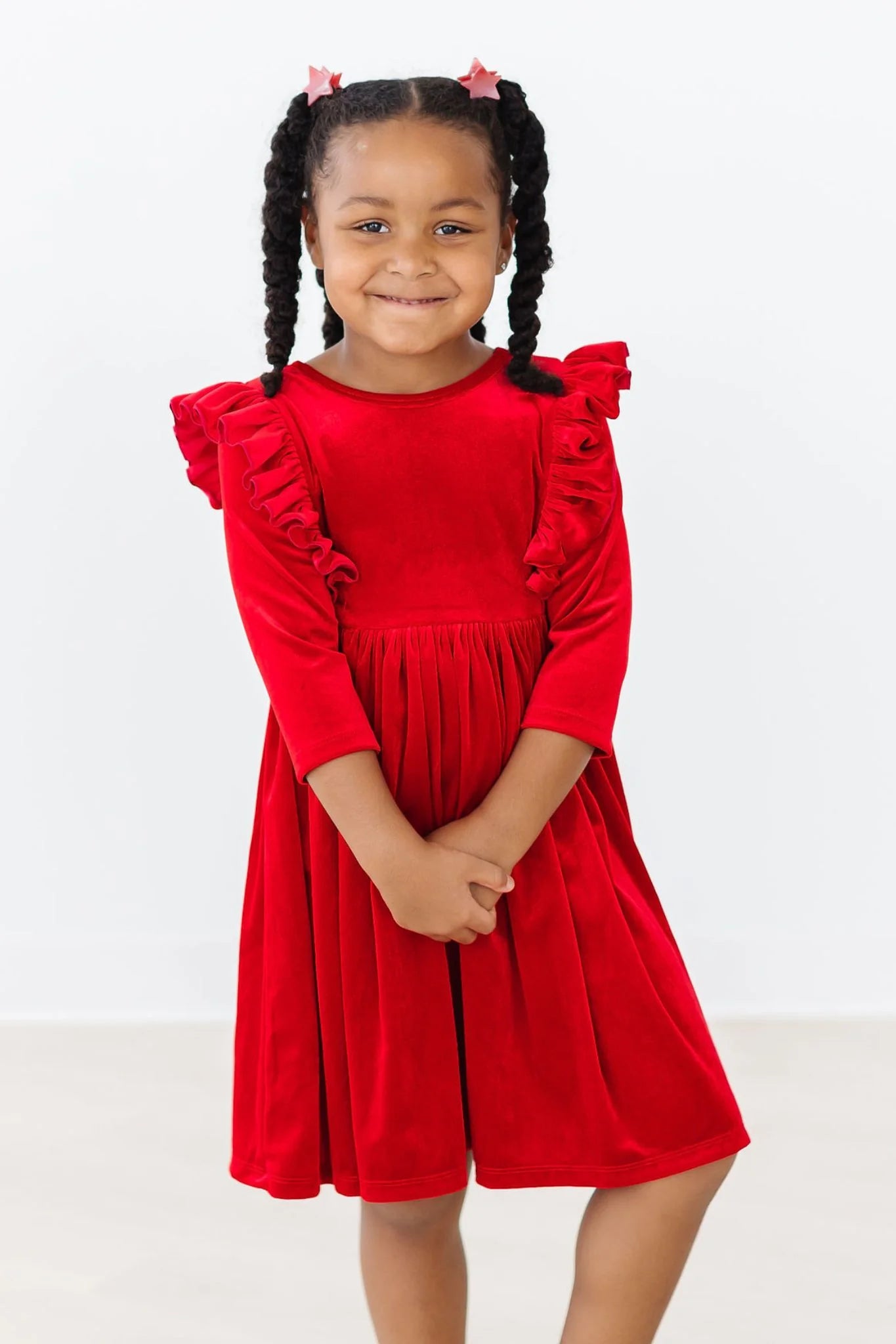 Mila & Rose | Velvet Ruffle Twirl Dress | Vagabond | Apparel | Boutique