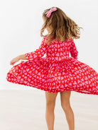 Mila & Rose | Hearts & Hugs 3/4 Sleeve Pocket Twirl Dress | Back | Vagabond | Apparel | Boutique