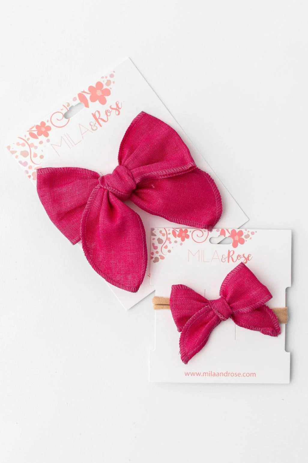 Mila & Rose | Classic Hair Bow Clip | Fuchsia | Vagabond | Apparel | Boutique