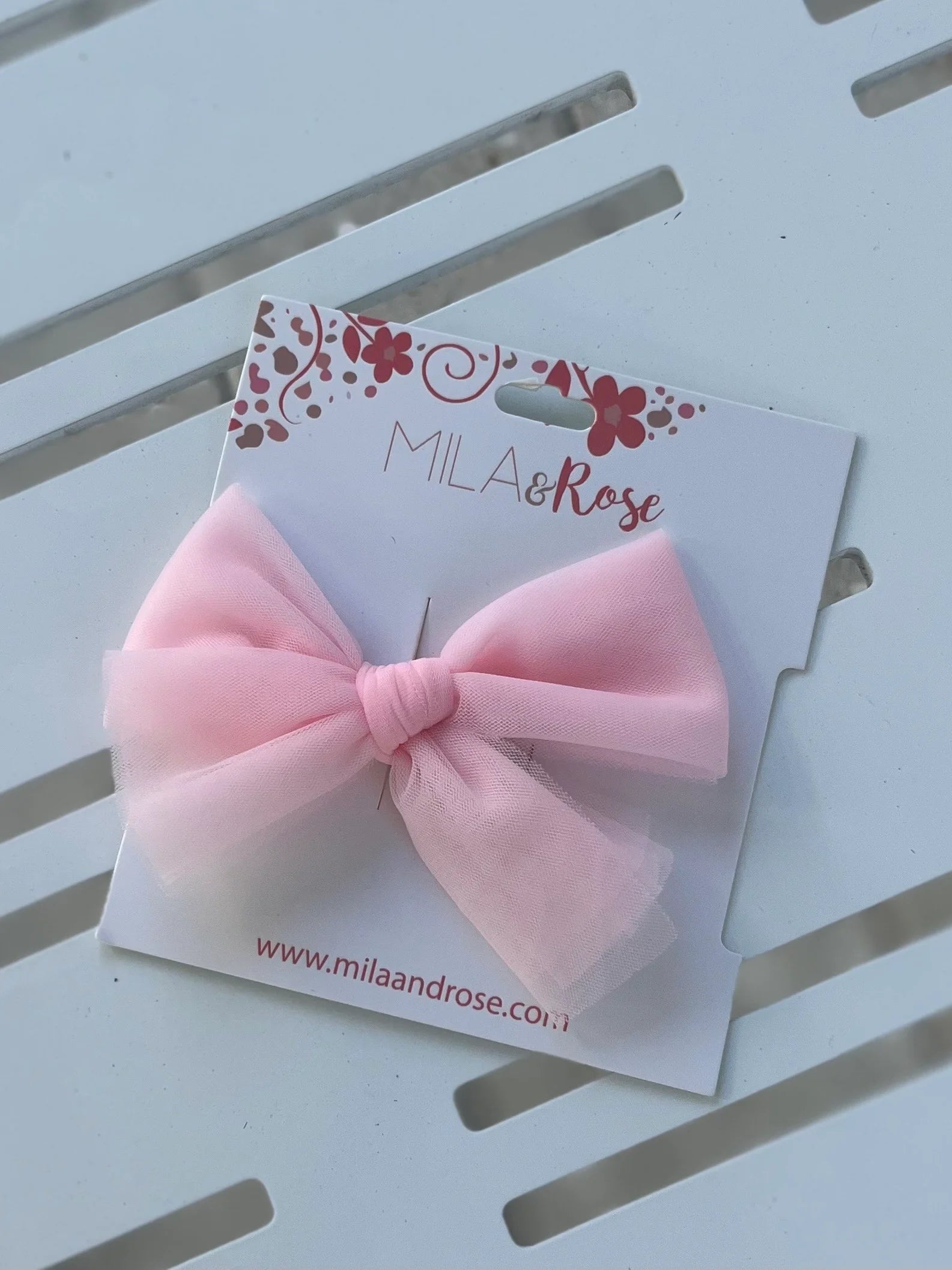 Mila & Rose | Tulle Hair Bow | Light Pink | Vagabond | Apparel | Boutique
