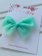 Mila & Rose | Tulle Hair Bow | Pastel Green | Vagabond | Apparel | Boutique