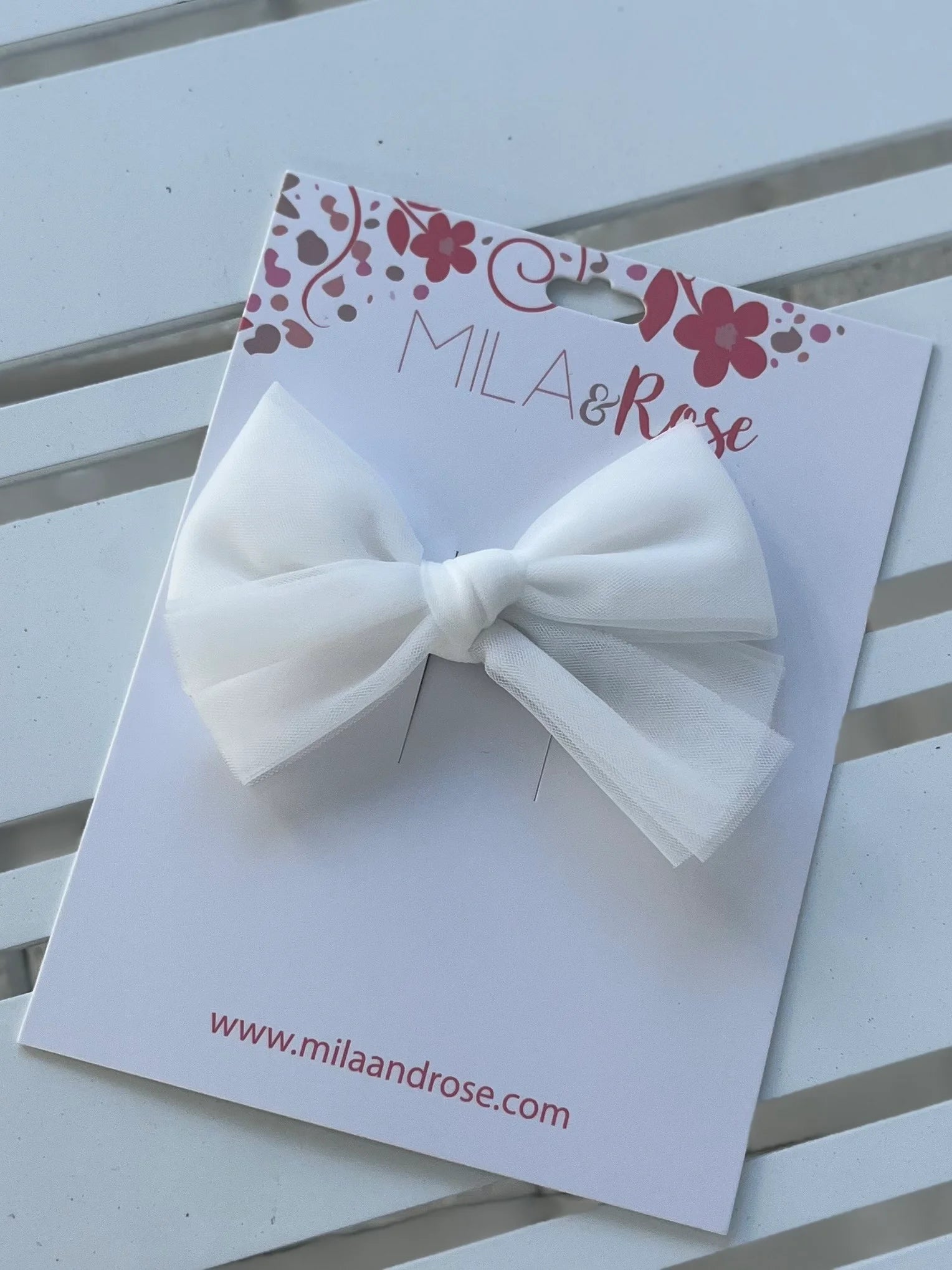 Mila & Rose | Tulle Hair Bow | White | Vagabond | Apparel | Boutique