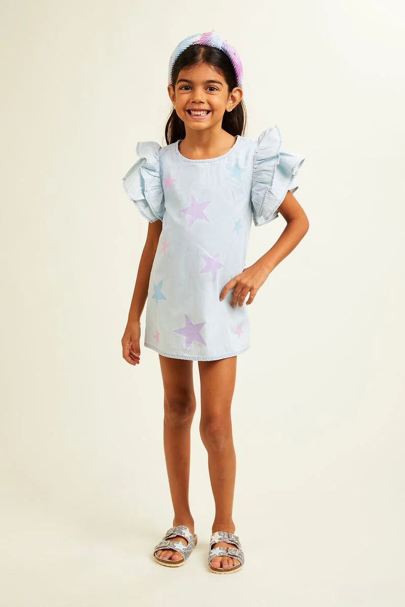 Mini | Dreamer | London | Star | Dress | Blue | Vagabond | Apparel | Boutique