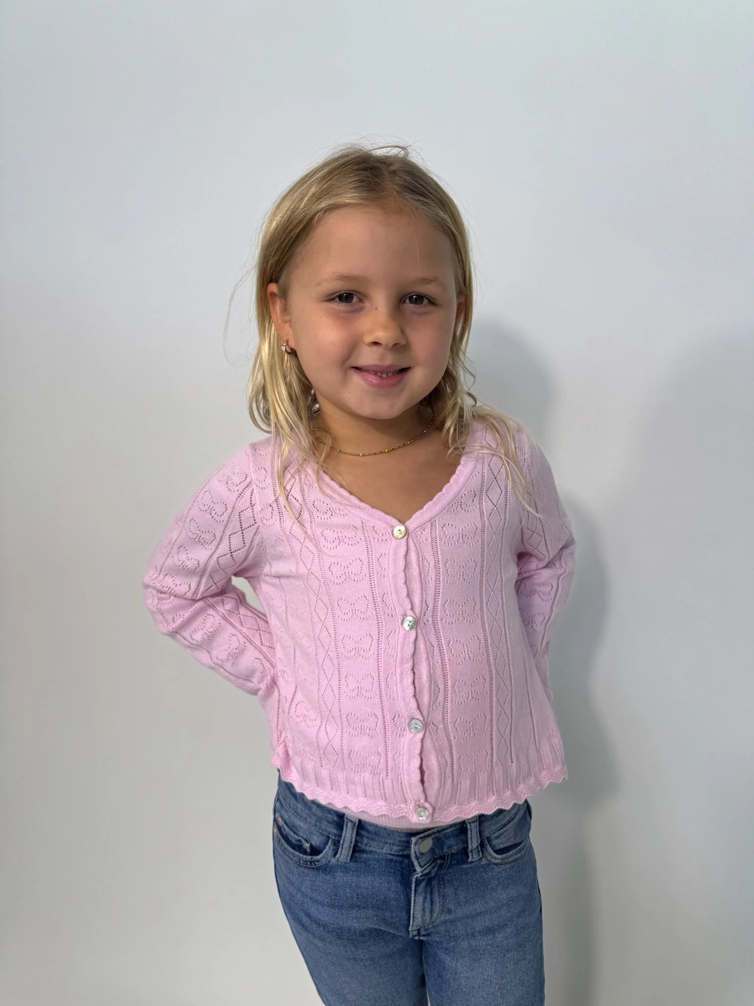 Mini Dreamer | Isabella Bow Knit Tank & Cardigan Set | Model | Vagabond | Apparel | Boutique