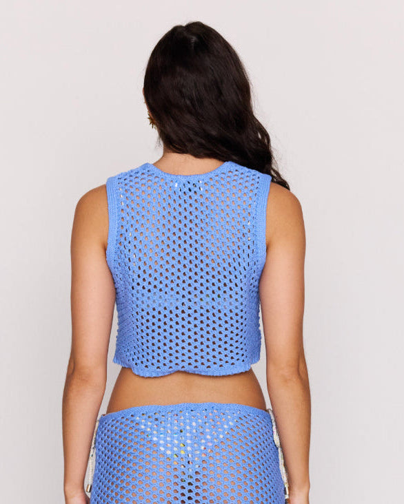 Mink Pink | Balmy Crochet Crop Top | Back | Vagabond | Apparel | Boutique