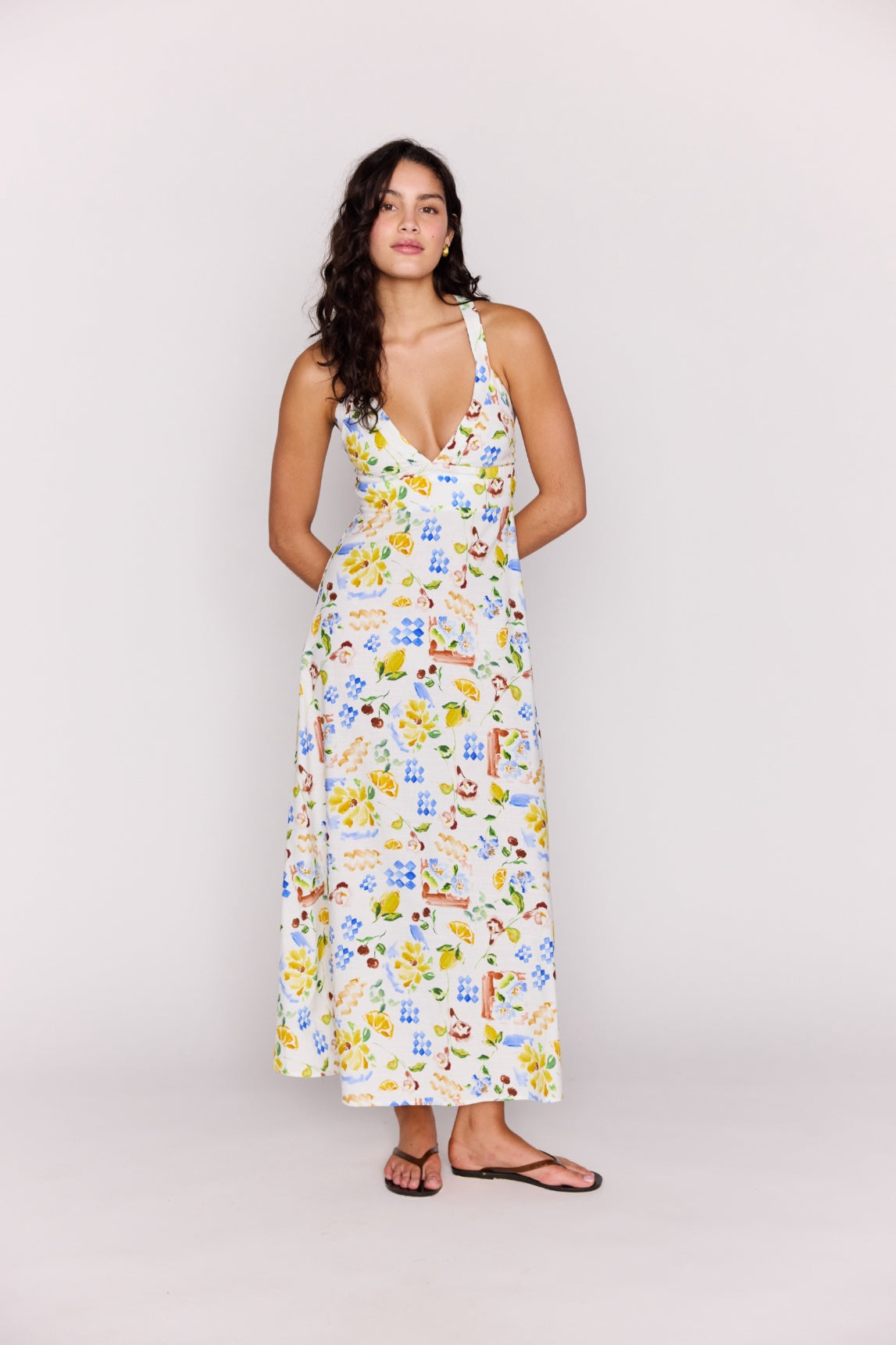 Mink Pink | Riviera Cross Back Midi Dress | Front | Vagabond | Apparel | Boutique