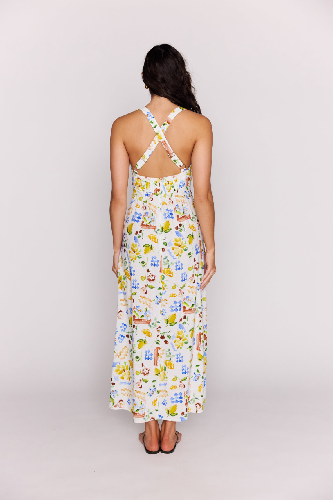 Mink Pink | Riviera Cross Back Midi Dress | Back | Vagabond | Apparel | Boutique