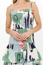 Oliphant | Smock Tie Strap Ruffle Midi | Dress | Close | Vagabond | Apparel | Boutique