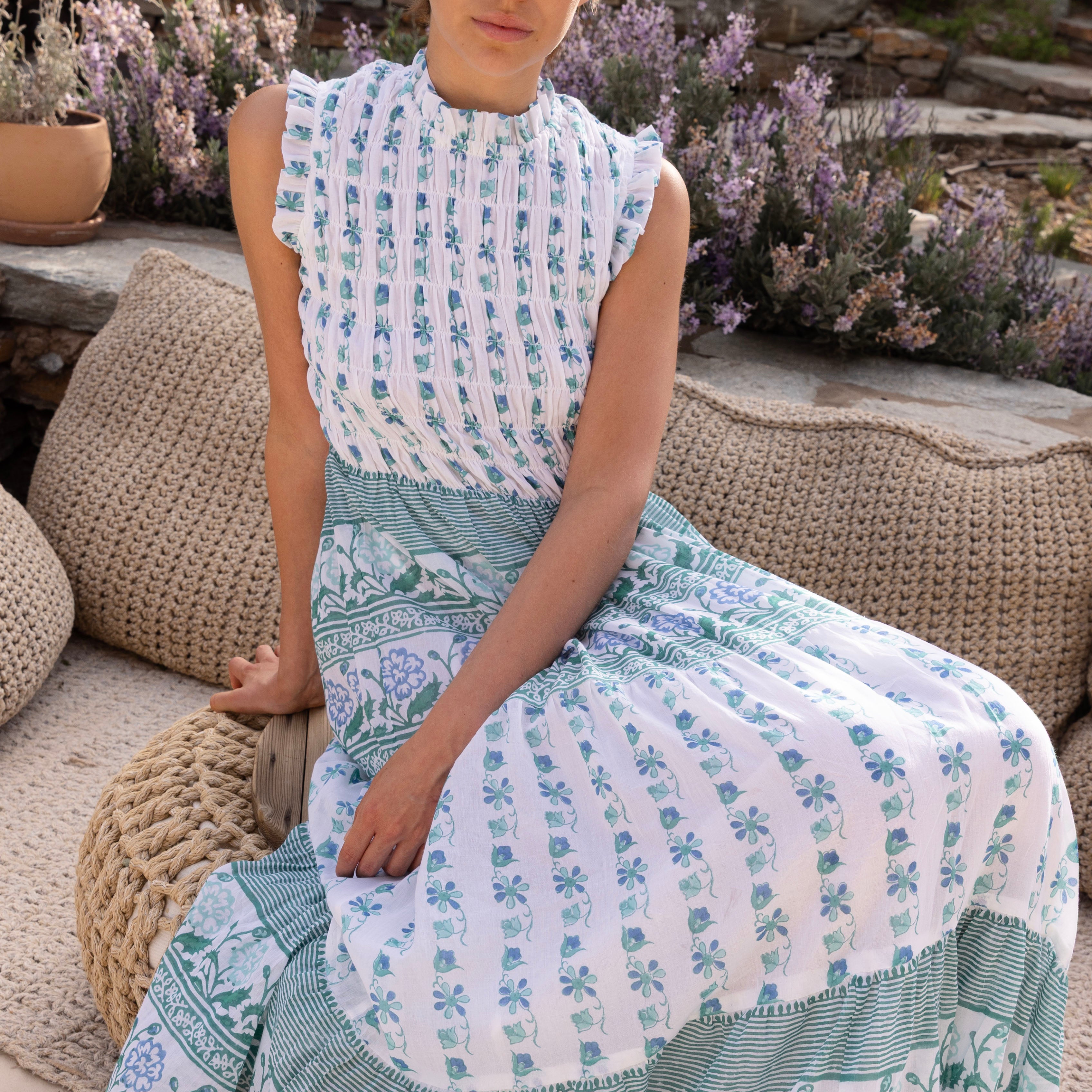 Oliphant Sleeveless Smocked Maxi Boreggo Green Vagabond Apparel Boutique Oliphant Sleeveless Smocked Maxi Boreggo Green Vagabond Apparel Boutique