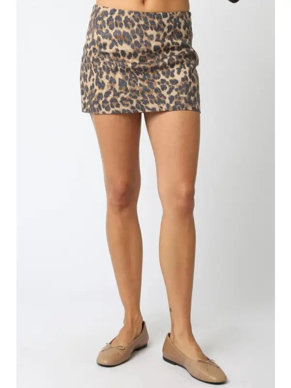 Olivaceous | Amara Leopard Mini Skirt | Vagabond | Apparel | Boutique