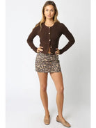 Olivaceous | Amara Leopard Mini Skirt | Full | Vagabond | Apparel | Boutique
