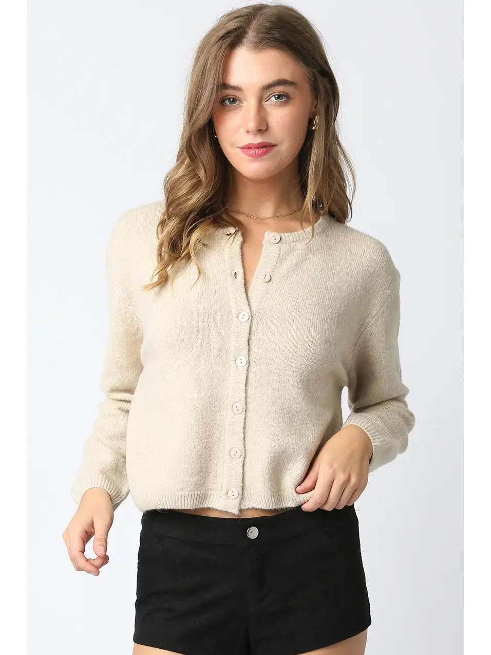 Olivaceous | Anabel Knit Cardigan | Oatmeal | Vagabond | Apparel | Boutique