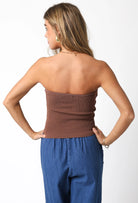 Olivaceous | Laken Top | Ash Brown | back | Vagabond | Apparel | Boutique