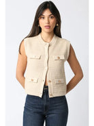 Olivaceous | Selena Button Knit Top | Vagabond | Apparel | Boutique