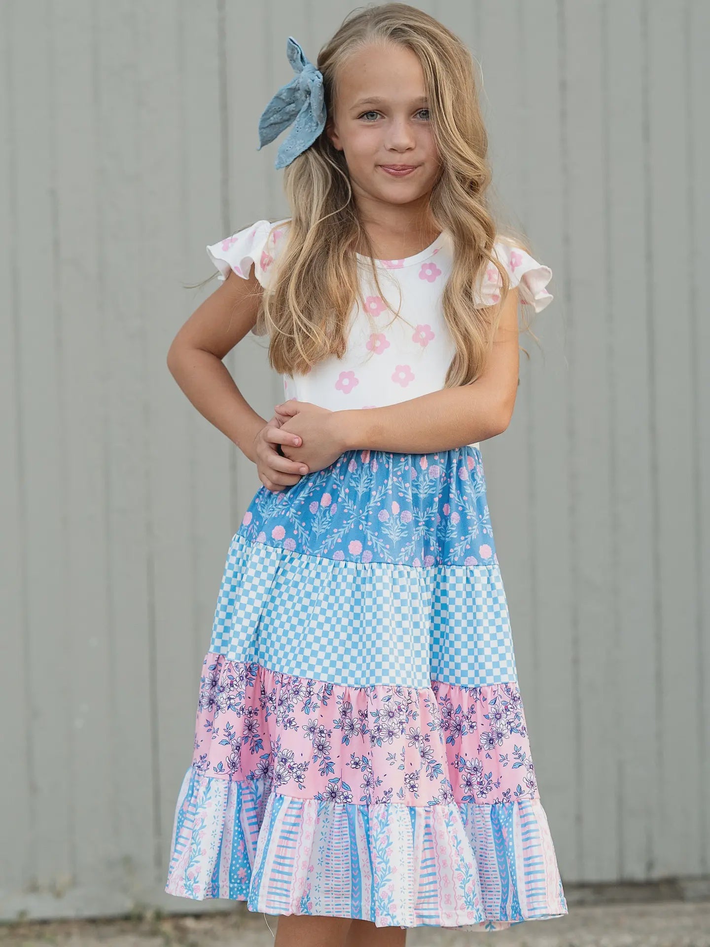Oopsie Daisy |  Floral Check Tiered Spring Dress | Vagabond | Apparel | Boutique