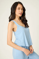 PJ Salvage | More Amour Blue Dream Pointelle Tank Top | Side | Vagabond | Apparel | Boutique