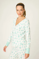 PJ Salvage | Snowflake Wishes Pointelle Henley Top | Side | Vagabond | Apparel | Boutique