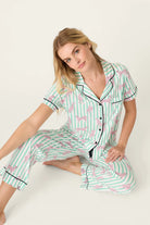 PJ Salvage | Whimsy Cool Cat Cropped PJ Set | Front | Vagabond | Apparel | Boutique