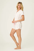 PJ Salvage | Roses Are Pink Petal Dream Pointelle 3-Piece PJ Set | Side | Vagabond | Apparel | Boutique