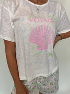 PJ Salvage |  S/S Tee Playful Print Bon Voyage | Close | Vagabond | Apparel | Boutique
