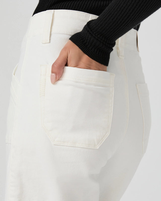 Paige | Anessa 31" Raw Hem Tonal Ecru | Close | Vagabond | Apparel | Boutique