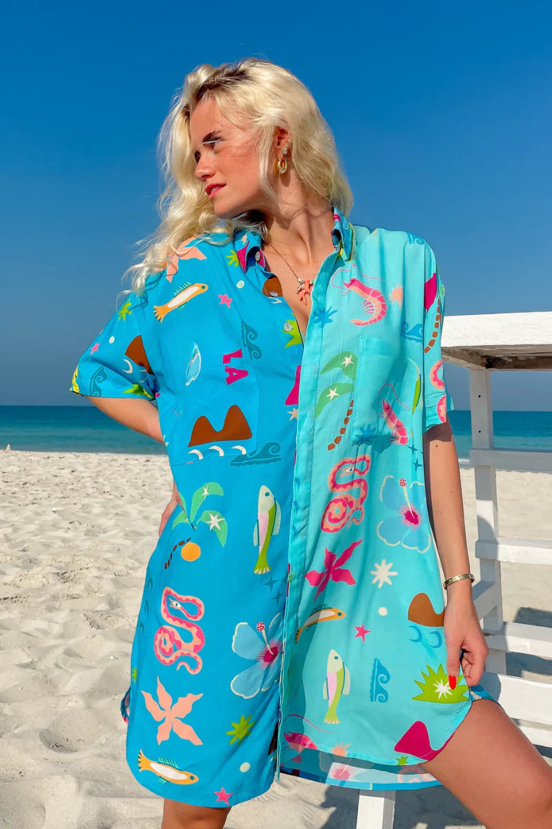 Palm Collective | Hibiscus Dreams Shirt Dress | Vagabond | Apparel | Boutique
