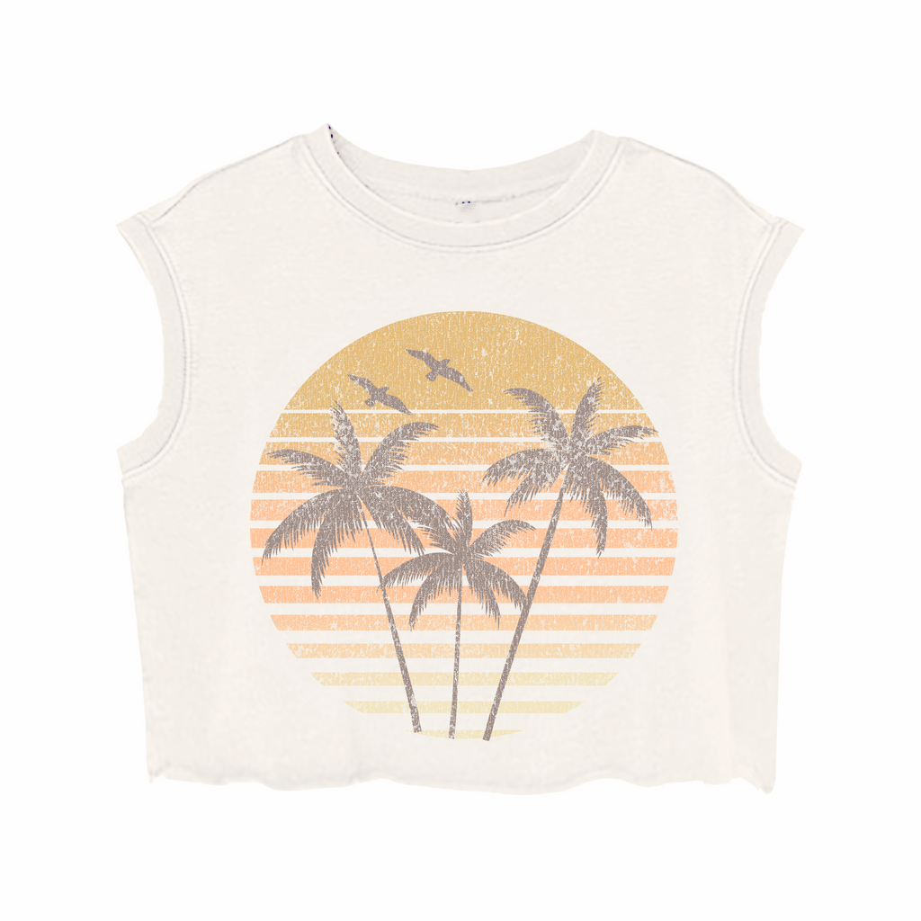 Tiny Whales Palms Dreams Boxy Muscle Tank Natural