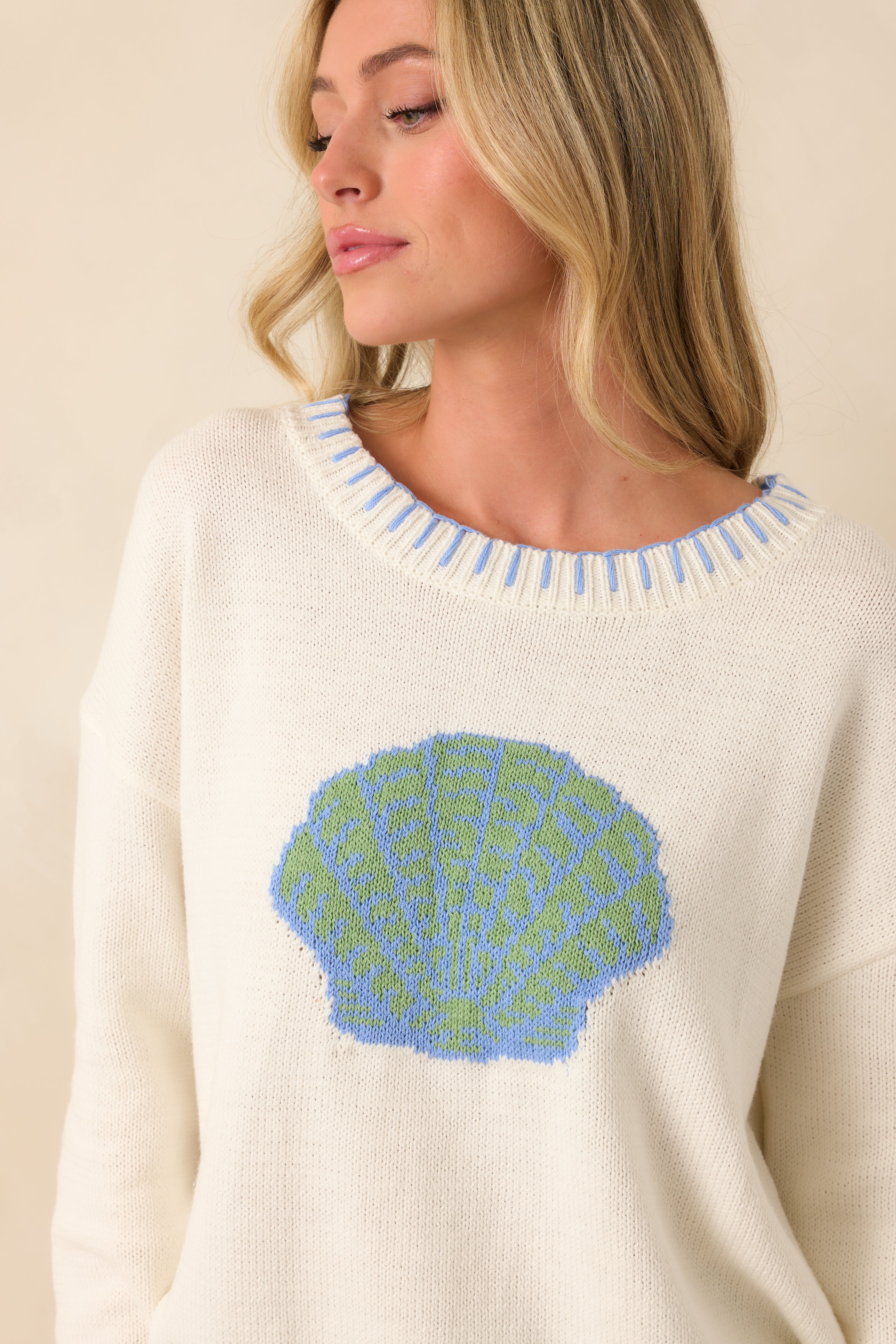 Paradisa | Shell Island Sweater | Close | Vagabond | Apparel | Boutique