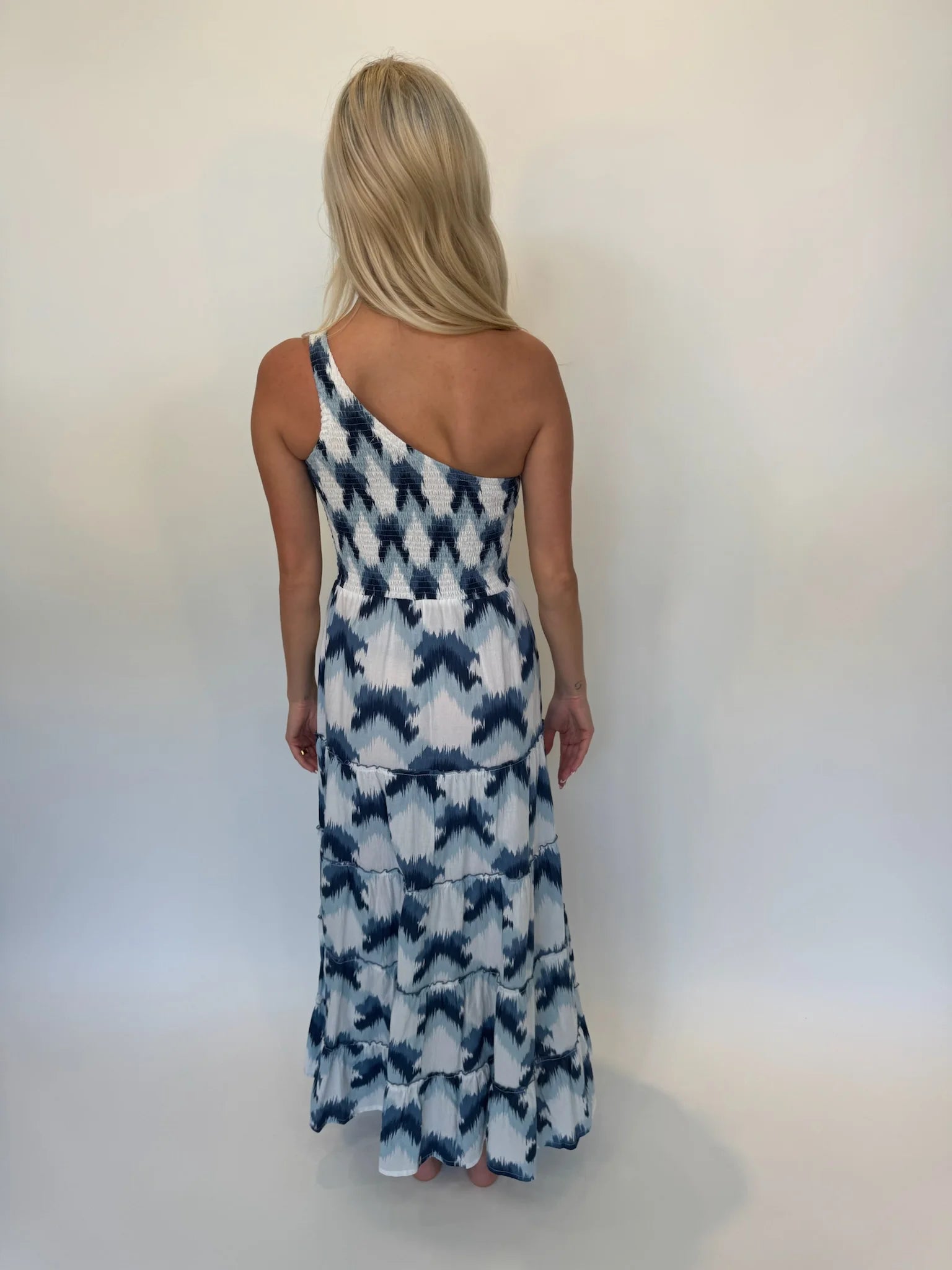 Phie | Brushed Cotton One Shoulder Dress | Back | Vagabond | Apparel | Boutique