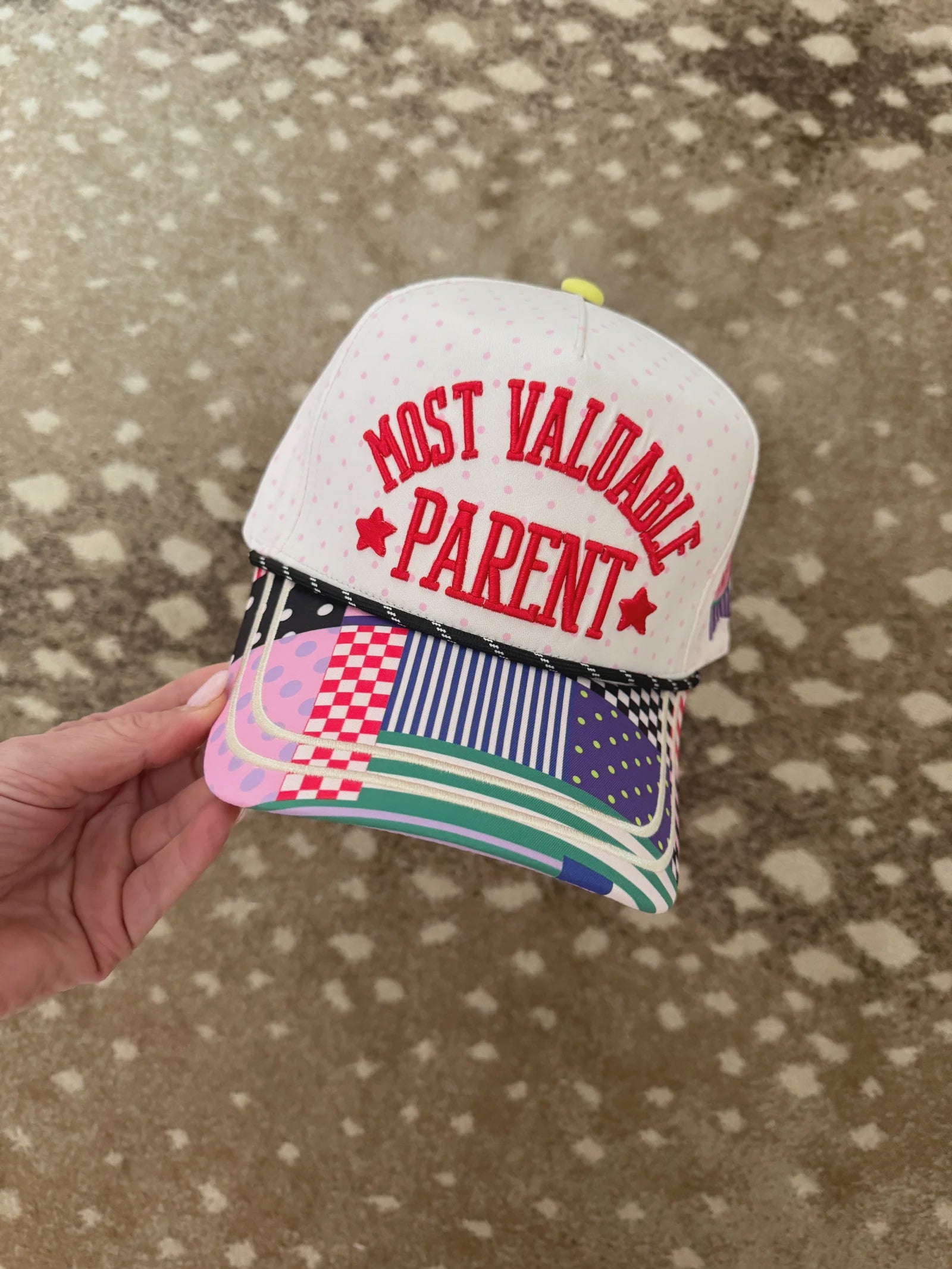 Poppy & Pine | Patchwork Most Valuable Parent Hat | Vagabond | Apparel | Boutique